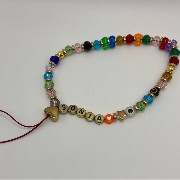 Y2K Inspired Trendy Name Personalized Beaded Phone Case Lanyard Wrist Strap - Picture 3 of 3